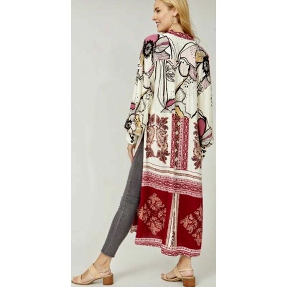NWT Free People Duster Kimono Robe Oversized Maxi Cover Up C'est Moi Sz XS $168 - Picture 7 of 12
